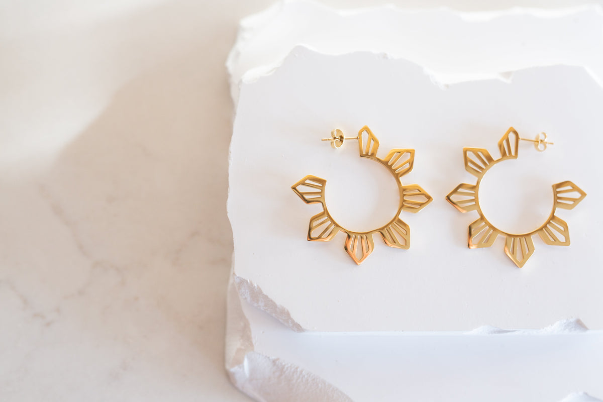 Statement Philippine Sun Hoop Earrings