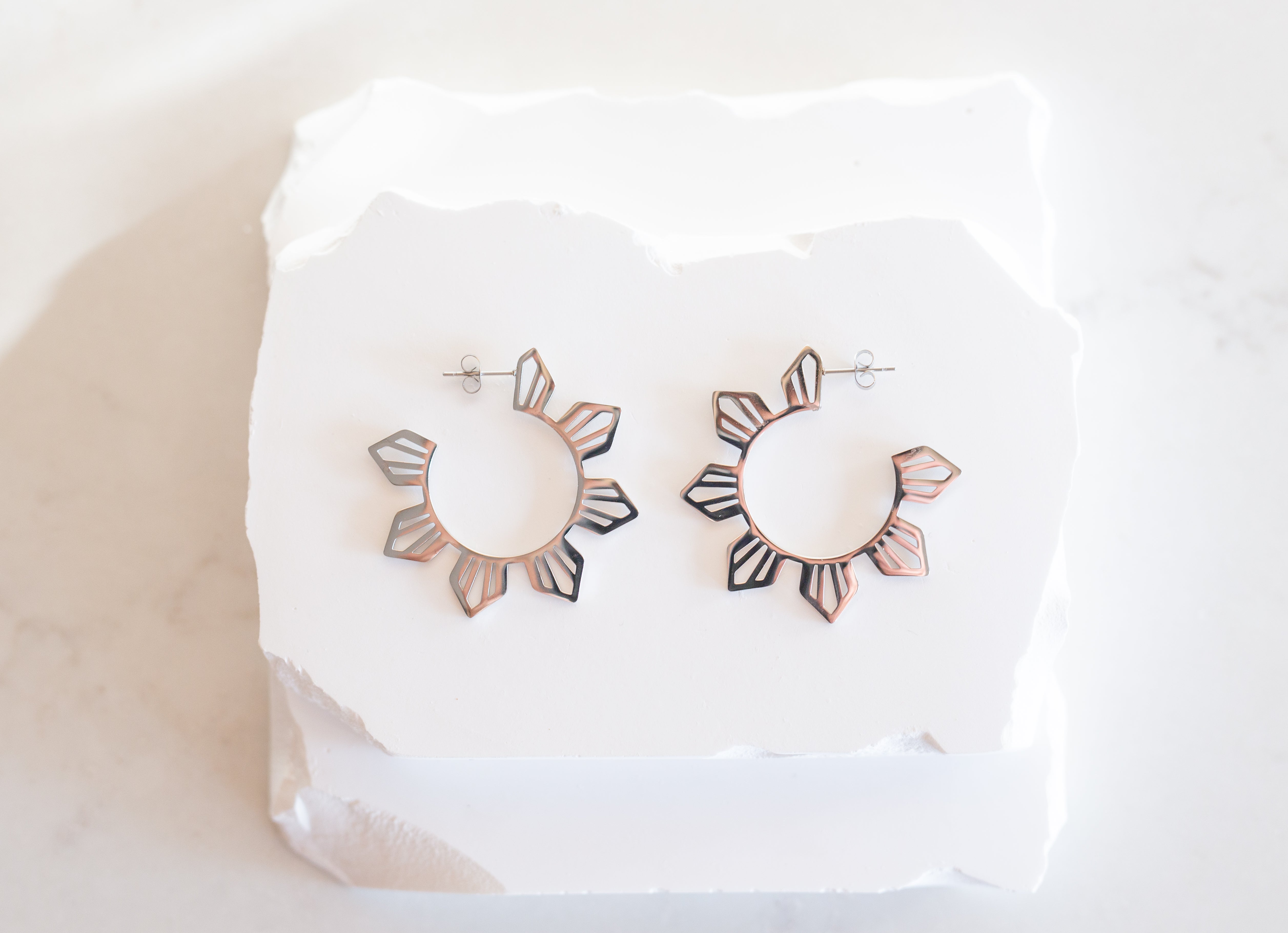 Statement Philippine Sun Hoop Earrings