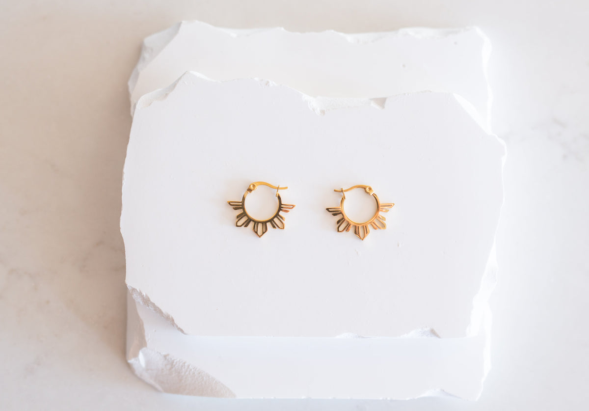 Philippine Sun Mini Hoop Earrings