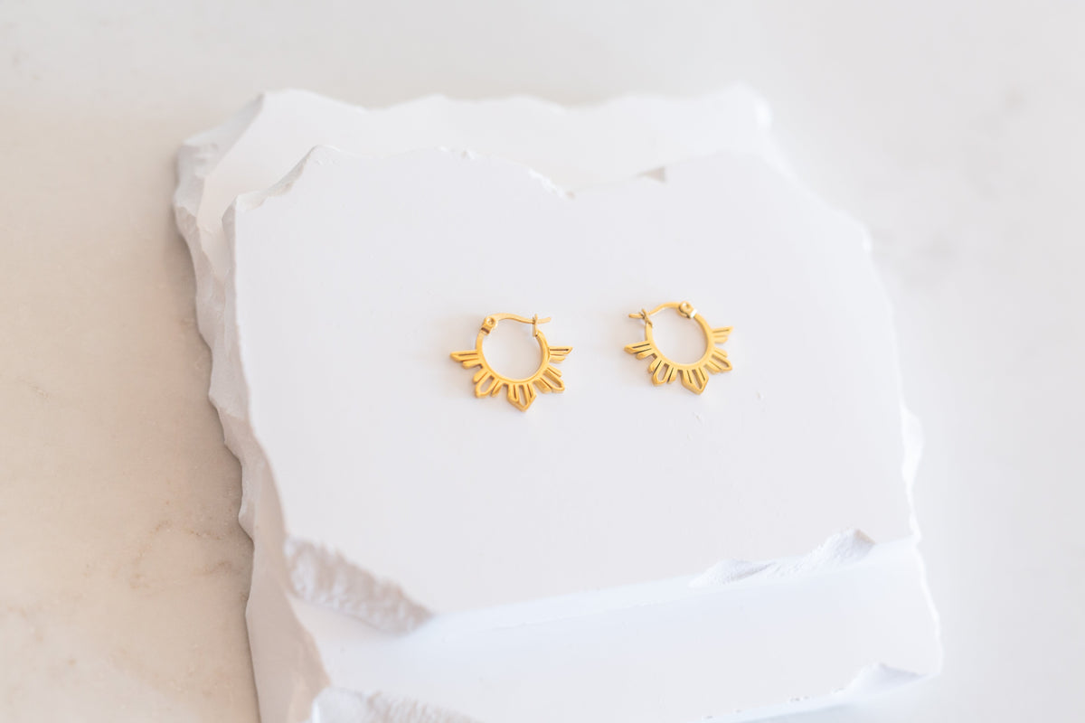 Philippine Sun Mini Hoop Earrings