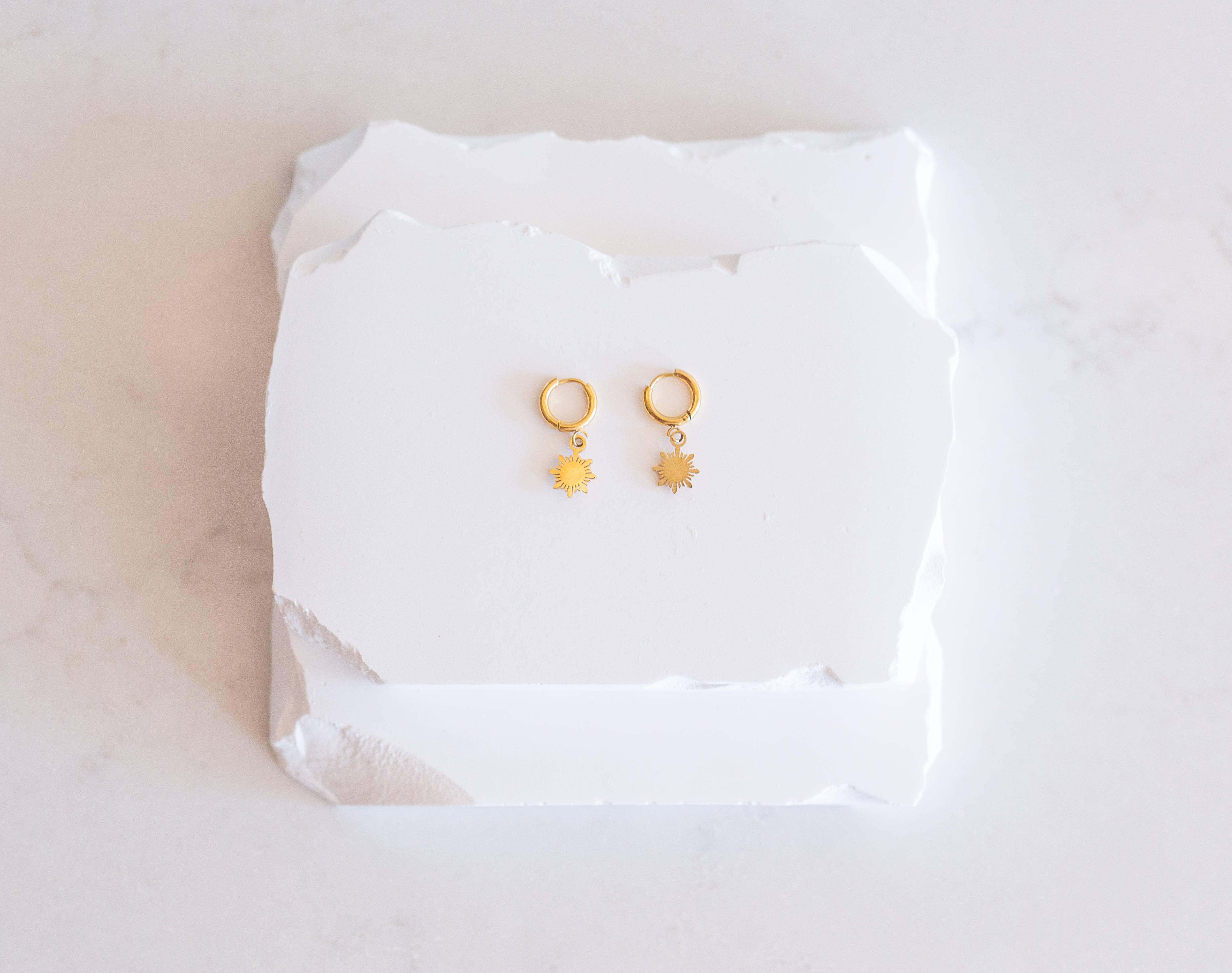 Dainty Philippine Sun Huggie Earrings