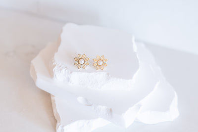 Philippine Sun and Pearl Stud Earrings