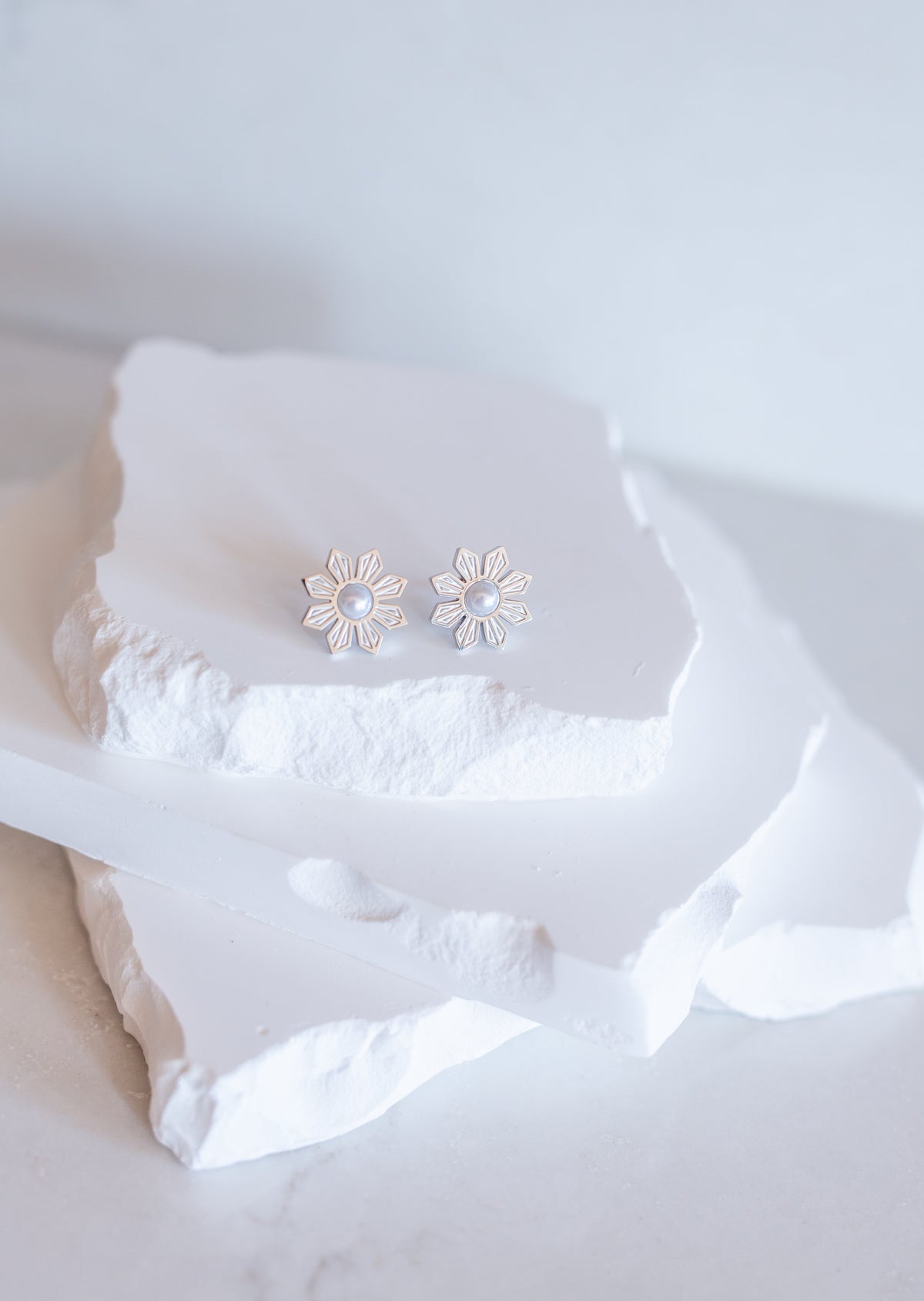 Philippine Sun and Pearl Stud Earrings
