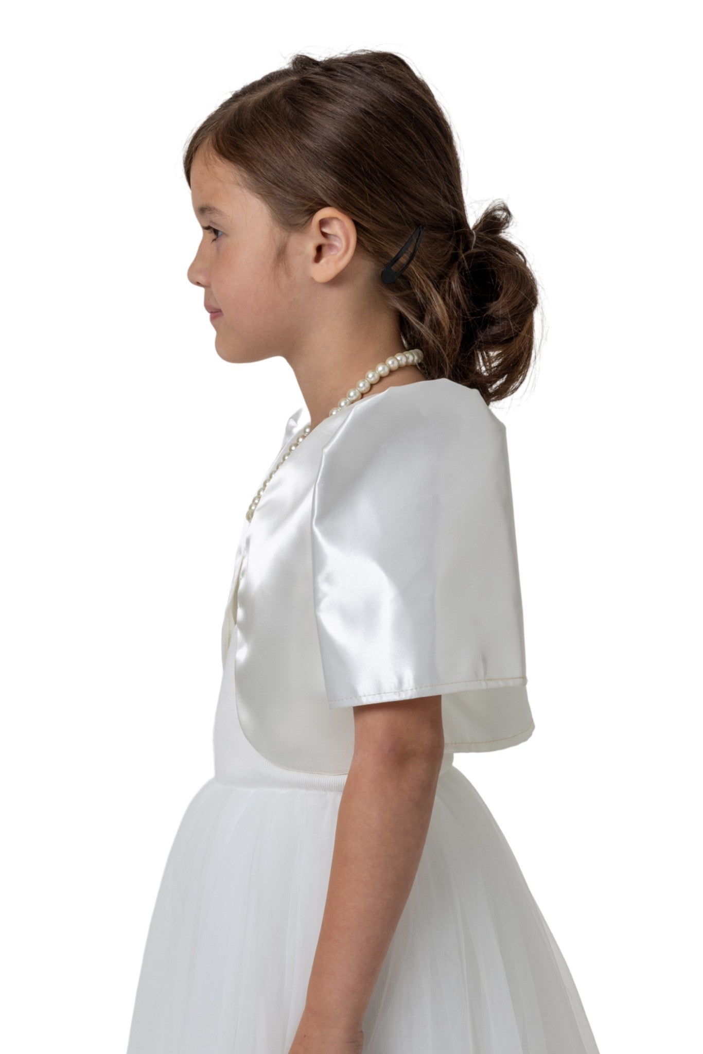 Barong Warehouse - AR06 - Girls' Satin Bolero Beige - Filipiniana
