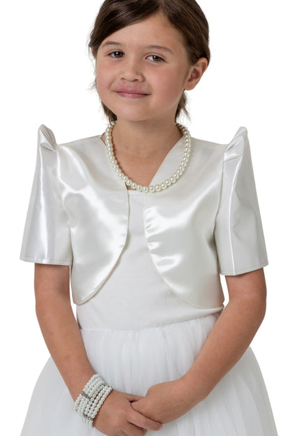 Barong Warehouse - AR06 - Girls' Satin Bolero Beige - Filipiniana