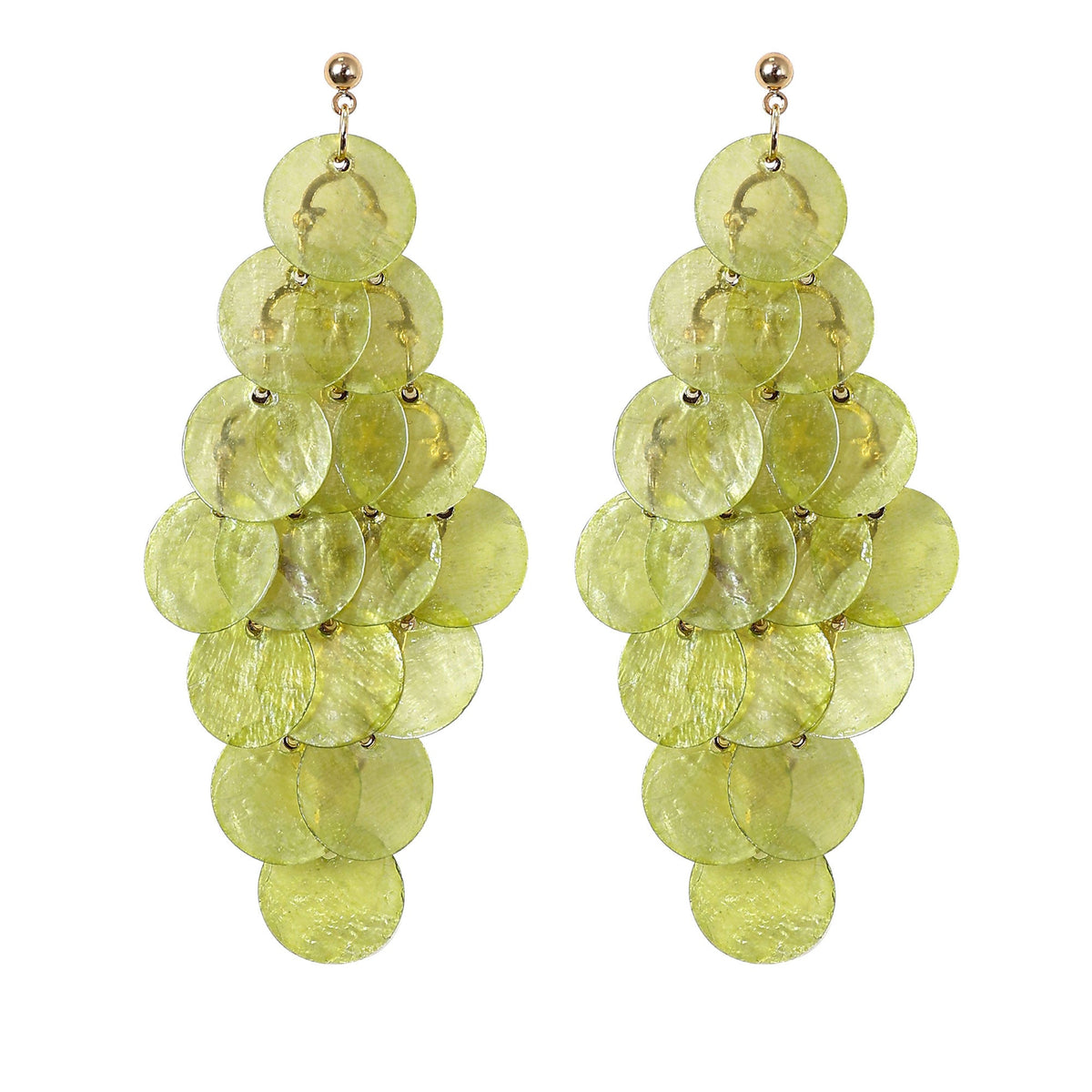 Handcrafted Cascading Capiz Shell Chandelier Earrings