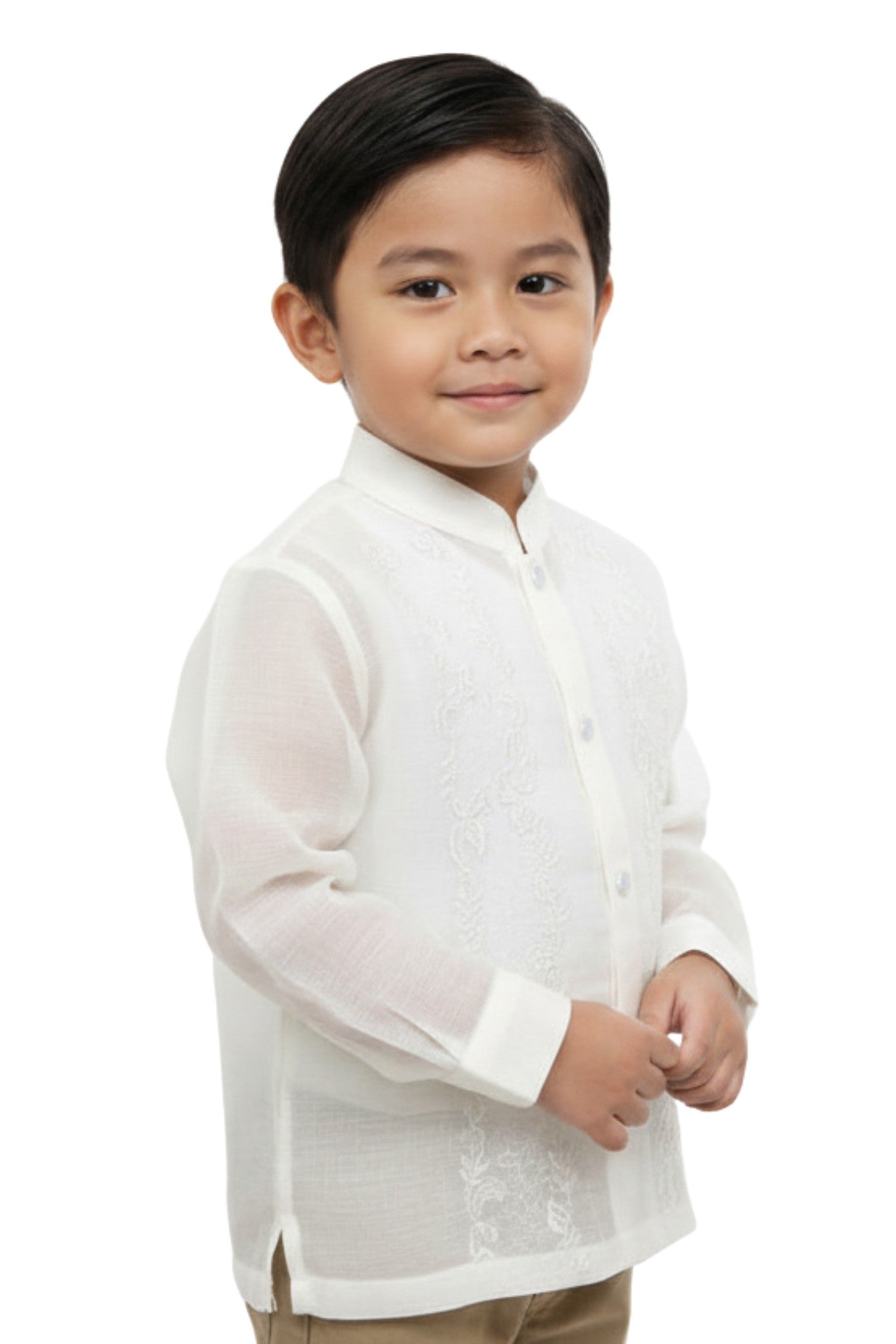 BARONG WAREHOUSE - BL01 - Boys' Jusilyn Full-Open Barong Tagalog