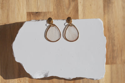 Handcrafted Teardrop Capiz Shell Drop Earrings