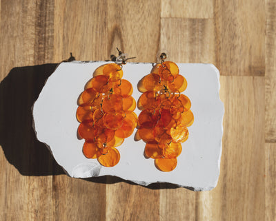 Handcrafted Cascading Capiz Shell Chandelier Earrings