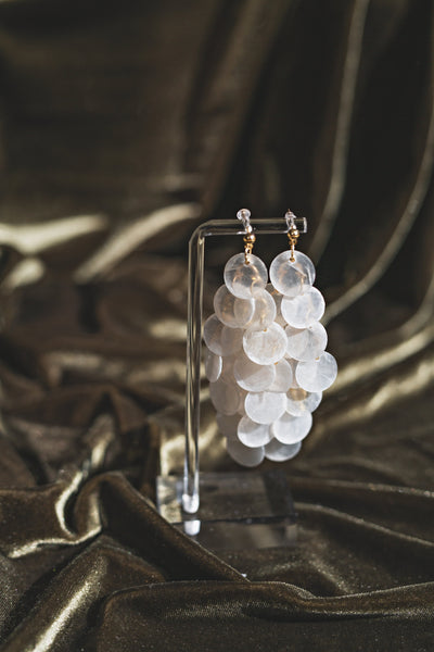 Handcrafted Cascading Capiz Shell Chandelier Earrings