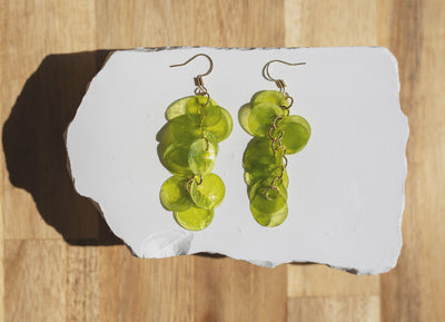 Handcrafted Cascading Capiz Shell Statement Earrings