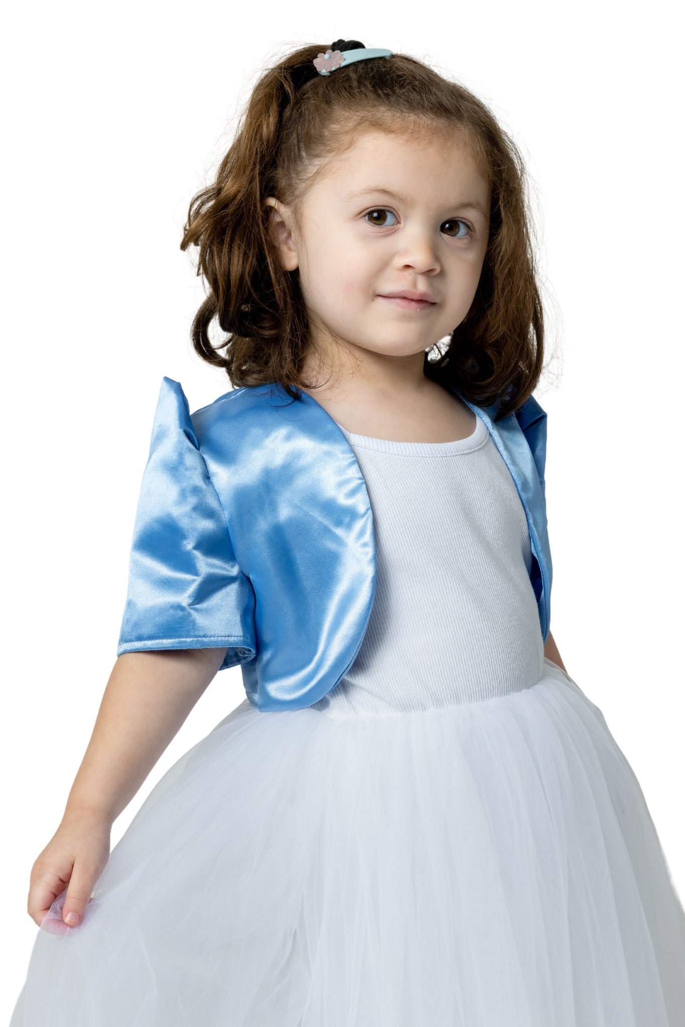 Barong Warehouse - GR04 - Girls' Satin Bolero Blue - Filipiniana