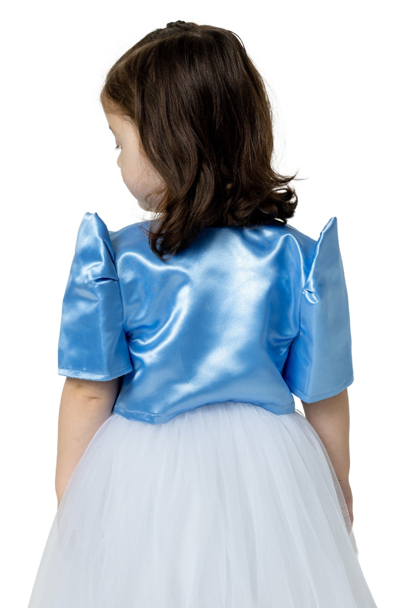 Barong Warehouse - GR04 - Girls' Satin Bolero Blue - Filipiniana