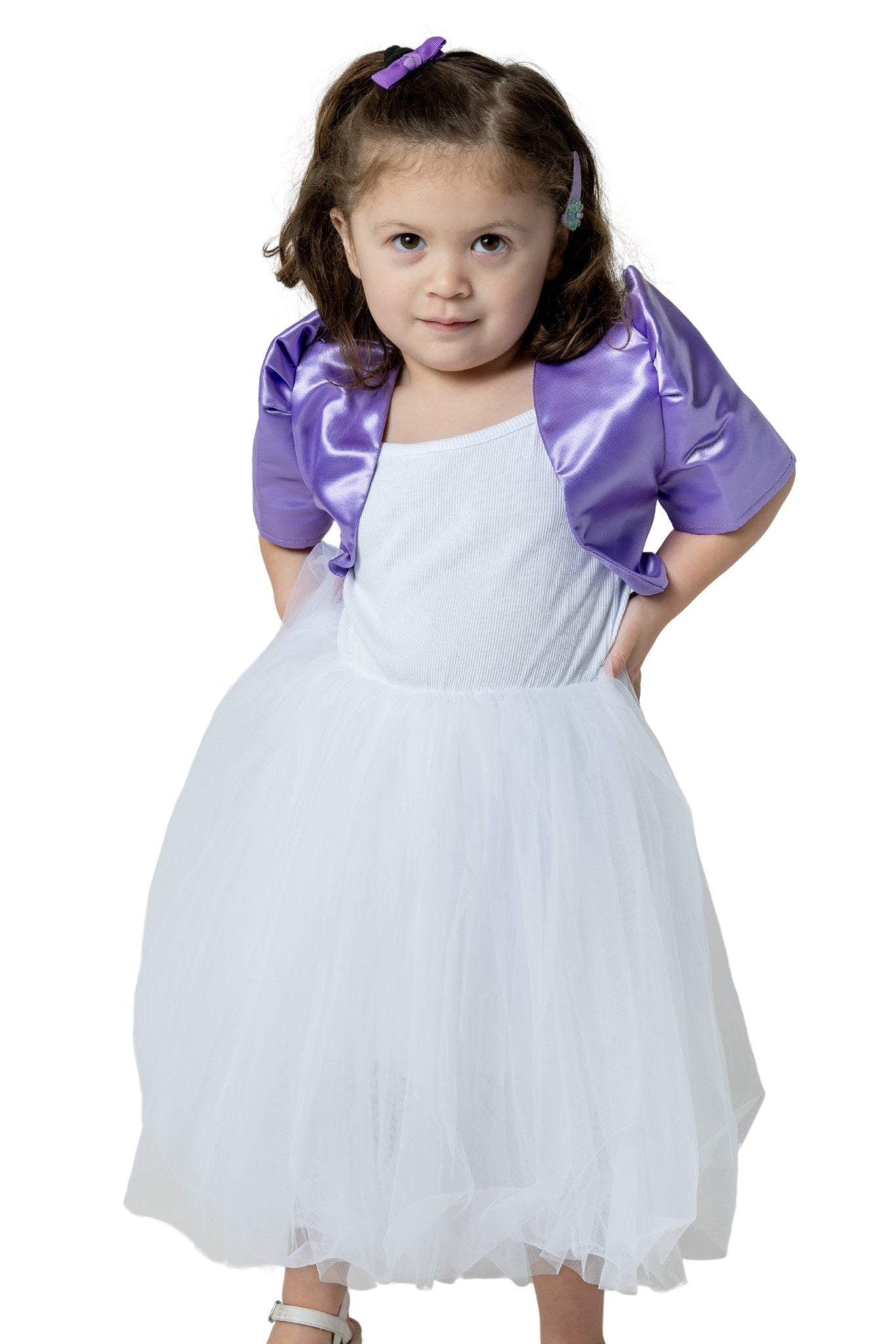 Barong Warehouse - GR04 - Girls' Satin Bolero Purple - Filipiniana