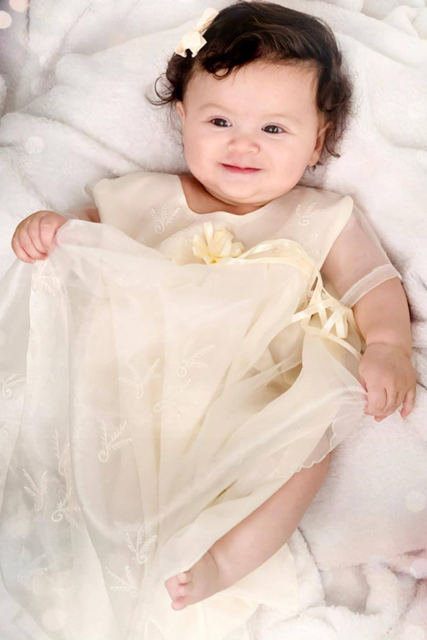 GS02 Girls' Baptism Dress Beige - Main Image