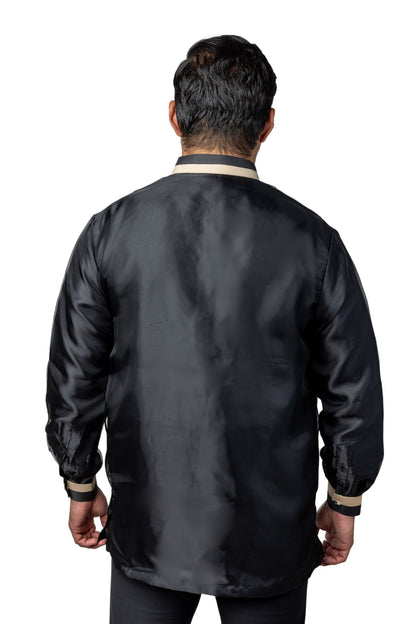 Barong Warehouse - MO36 - Organza Barong Tagalog with Lining Black