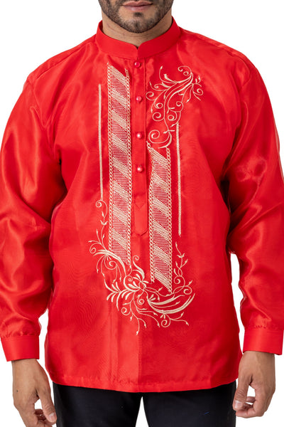 Barong Warehouse - MO58 - Organza Barong Tagalog Red 