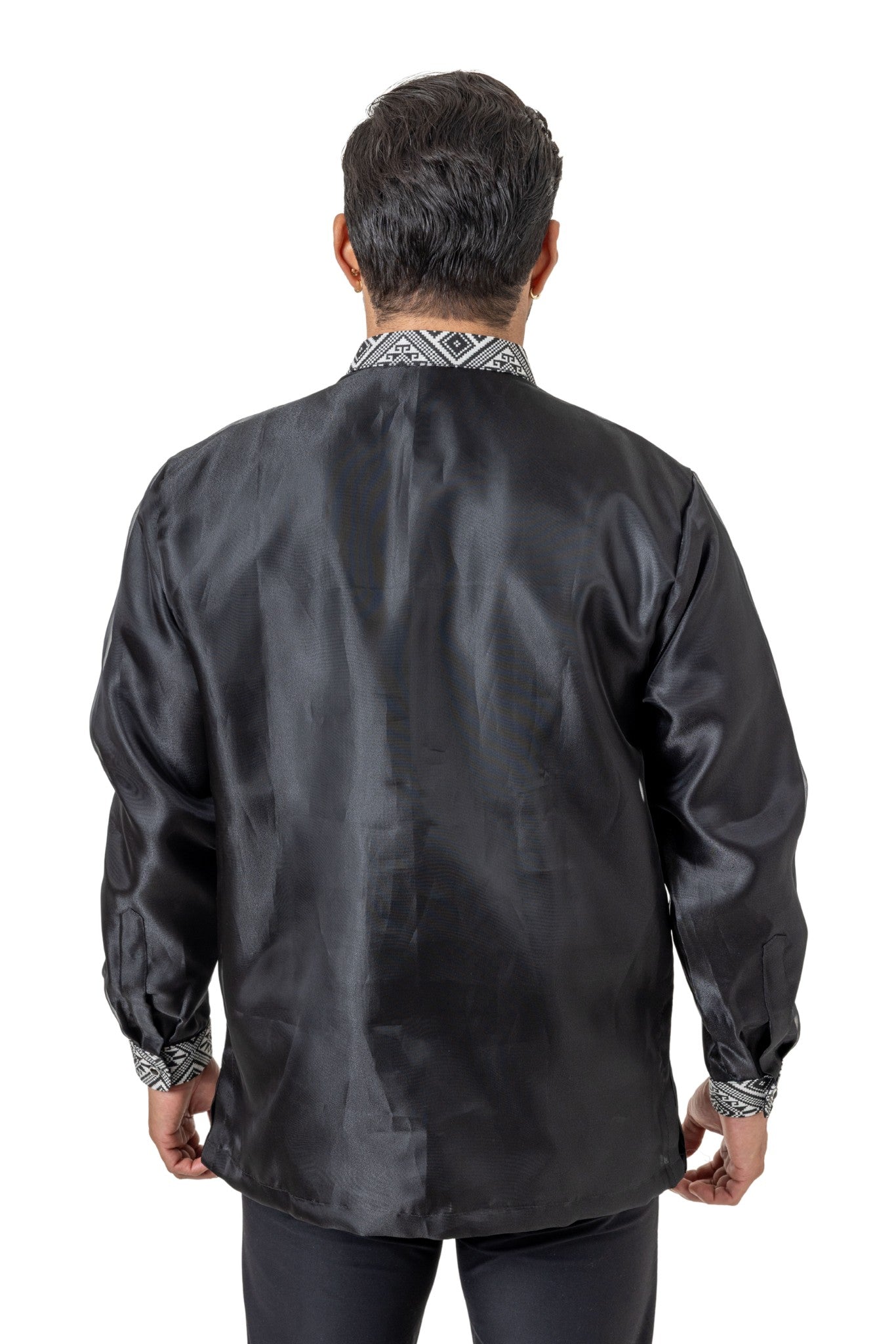 Barong Warehouse - MO59 - Organza Barong Tagalog with Lining Black