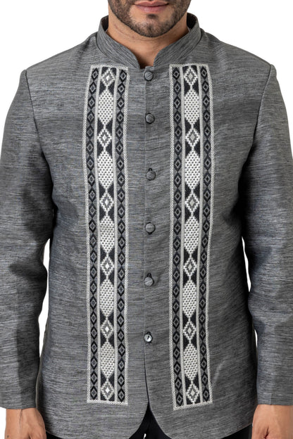 Barong Warehouse - MD09 - Barong Tagalog Coat Black