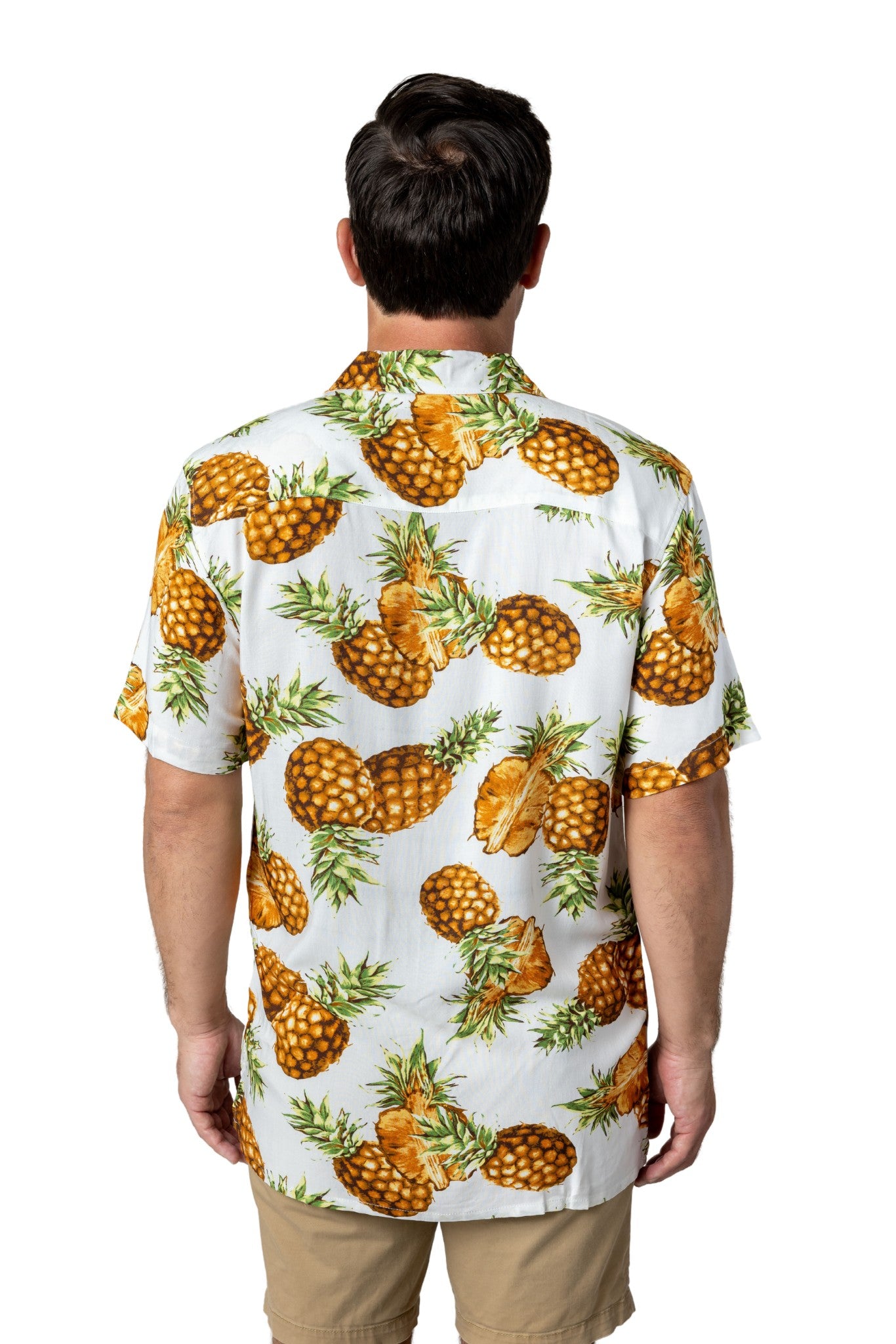 Barong Warehouse - AMH03 - Hawaiian Barong Pineapple - Short-Sleeve Polo Barong Tagalog