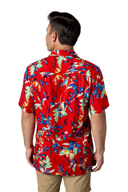 Barong Warehouse - MH04 - Hawaiian Barong Wild Vines - Short-Sleeve Polo Barong Tagalog