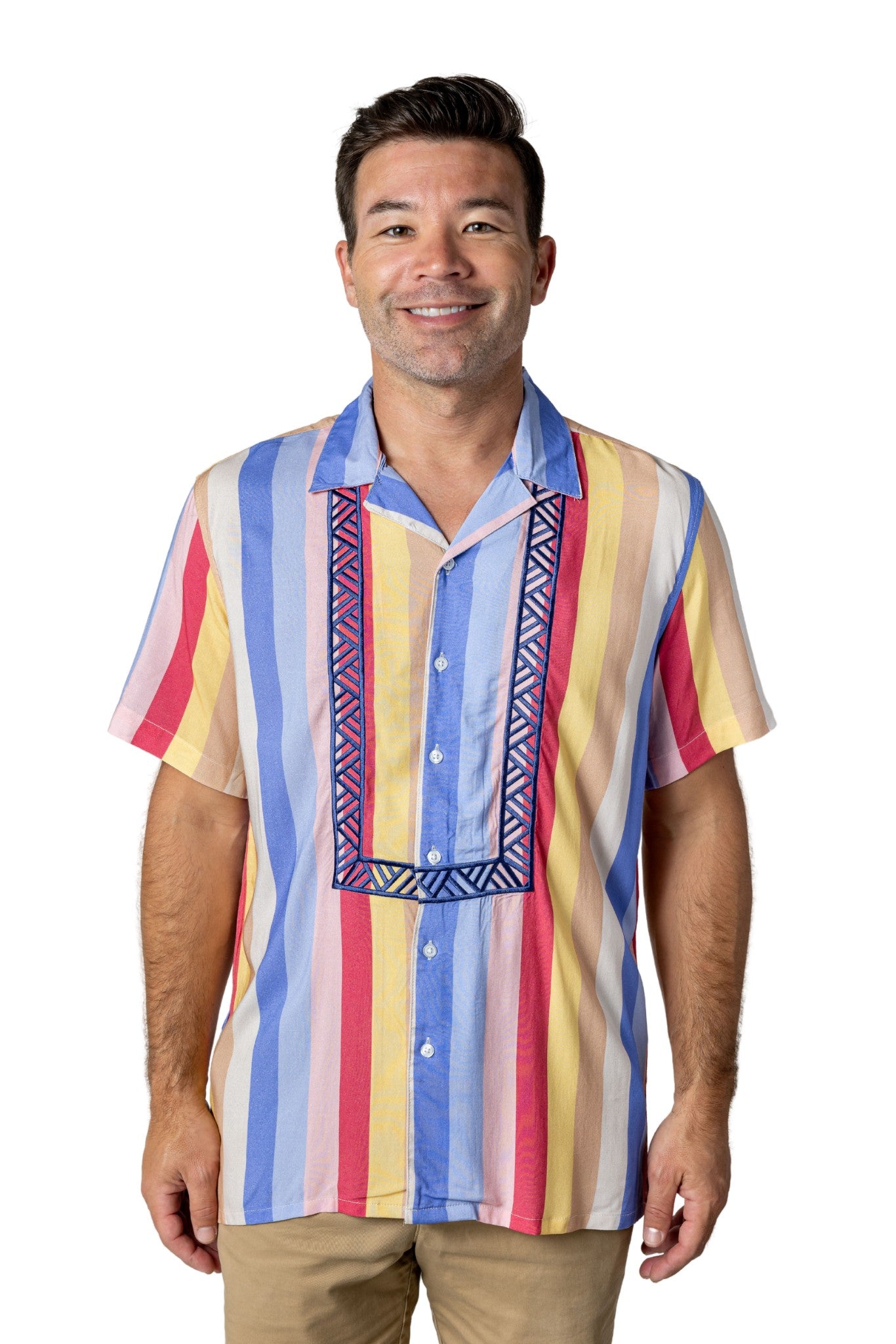 Barong Warehouse - MH05 - Hawaiian Barong Stripes - LIMITED - Short-Sleeve Polo Barong Tagalog
