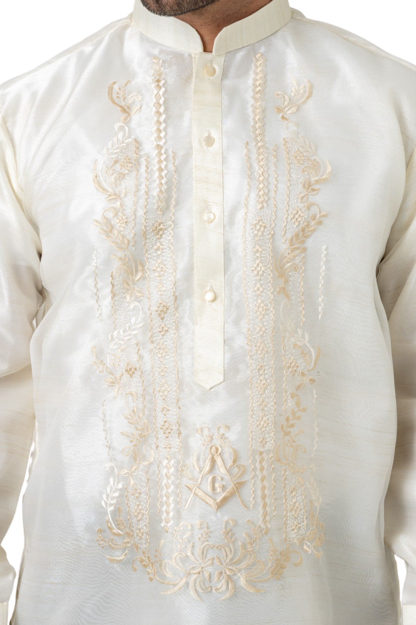 Barong Warehouse - MO40 - Masonic Organza Pina Barong Tagalog