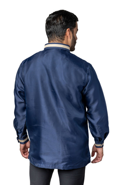 Barong Warehouse - MO41 - Organza Barong Tagalog with Lining Navy Blue