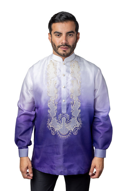 Barong Warehouse - MO43 - Organza Barong Tagalog Monochromatic Purple