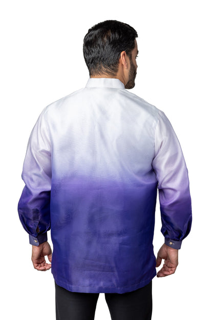 Barong Warehouse - MO43 - Organza Barong Tagalog Monochromatic Purple