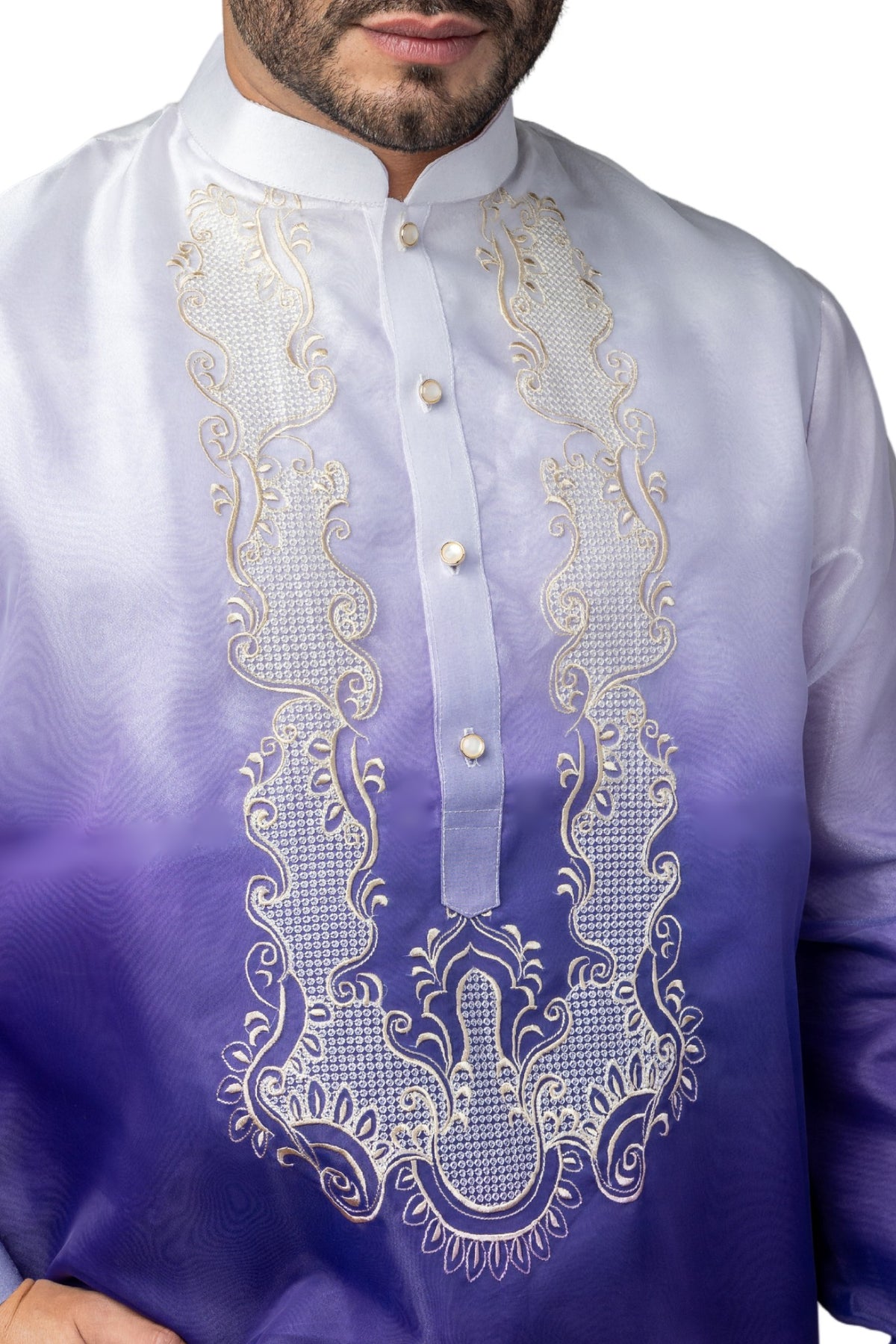 MO43 - Organza Barong Tagalog Monochromatic Purple – BARONG WAREHOUSE