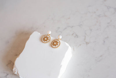 Mother of Pearl Philippine Sun Earrings