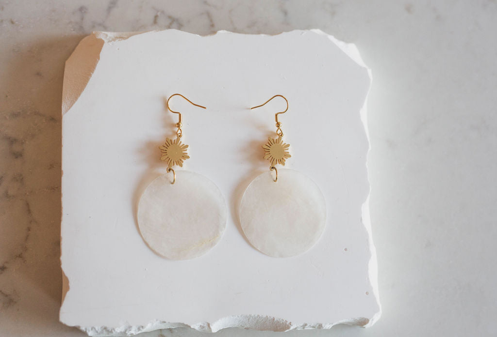 Philippine Sun Statement Capiz Shell Earrigs