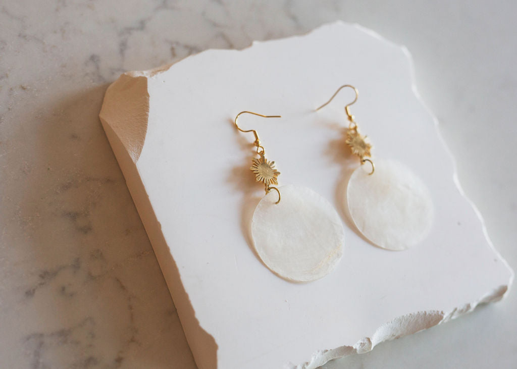 Philippine Sun Statement Capiz Shell Earrigs