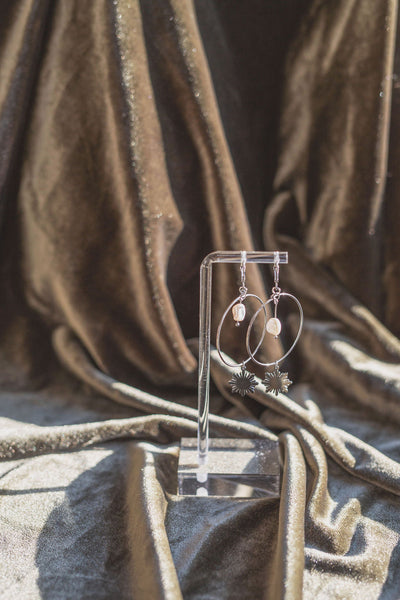 Philippine Sun and Natural Baroque Pearl Earrings