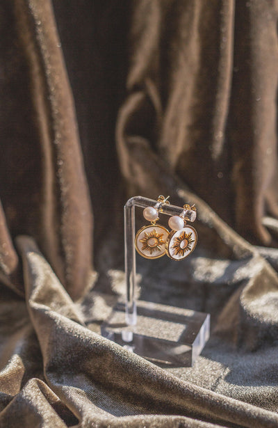 Mother of Pearl Philippine Sun Earrings