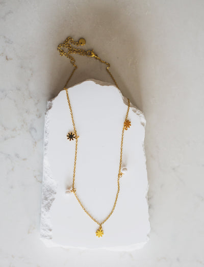 Dainty Philippine Sun and Pearl Necklace