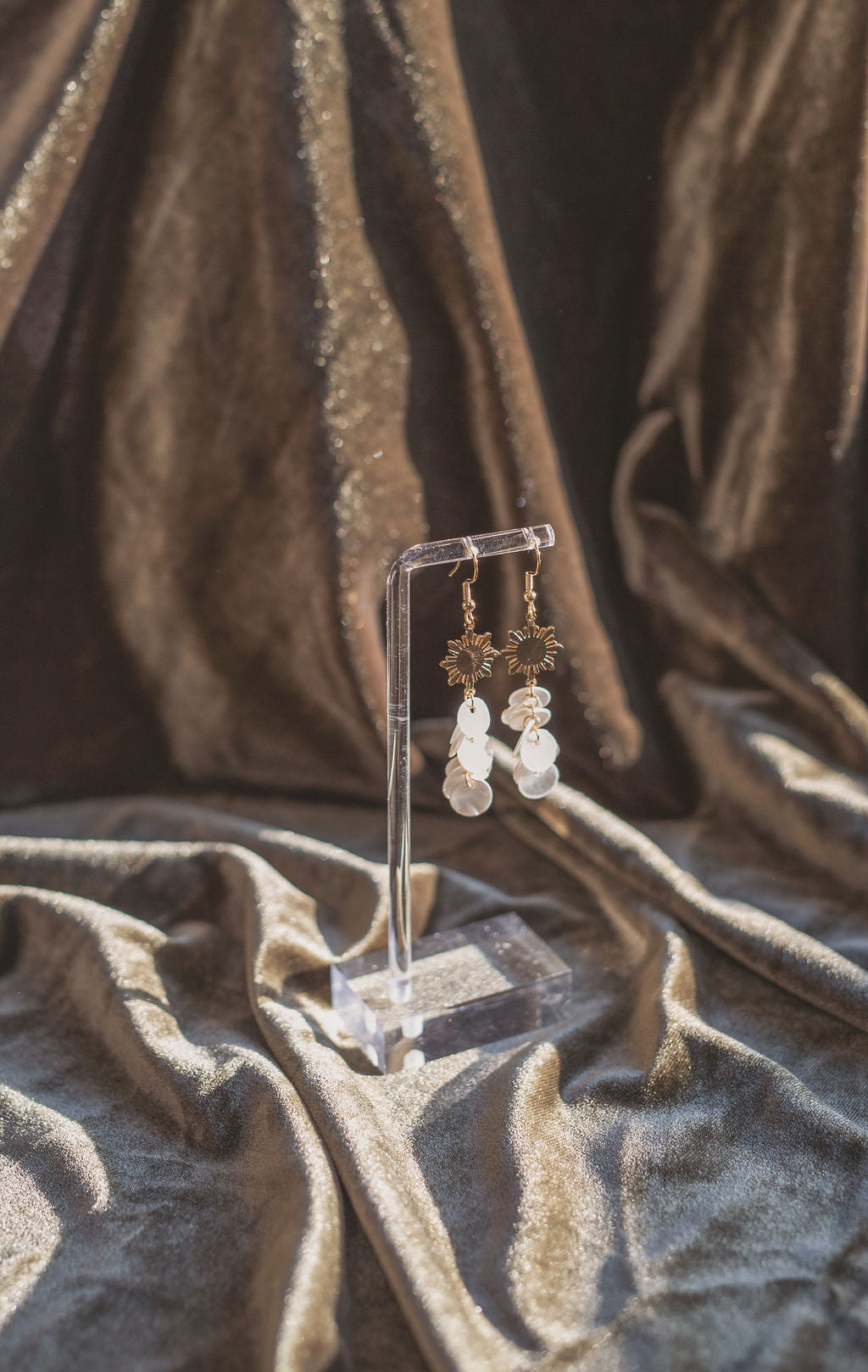 Philippine Sun Capiz Shell Dangle Earrings