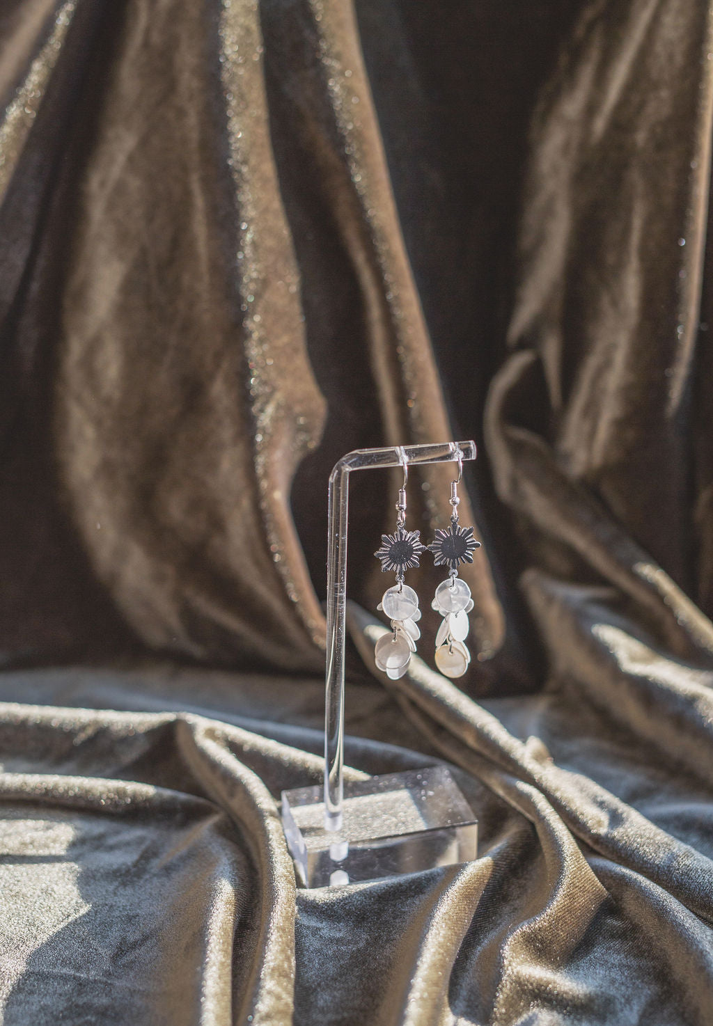 Philippine Sun Capiz Shell Dangle Earrings