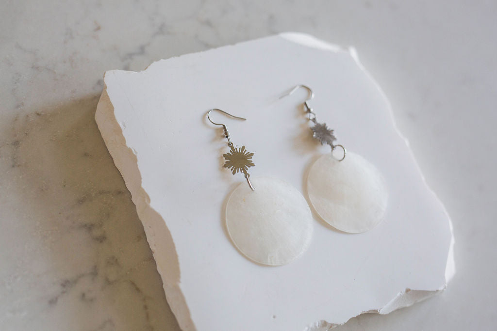 Philippine Sun Statement Capiz Shell Earrigs