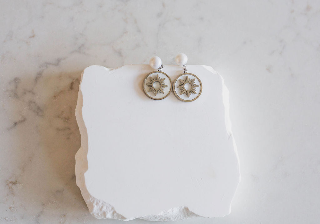 Mother of Pearl Philippine Sun Earrings