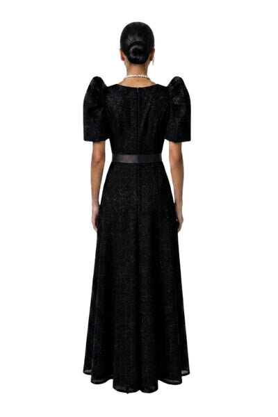 BARONG WAREHOUSE - WD24 - Filipiniana 3D Lace Gown Black