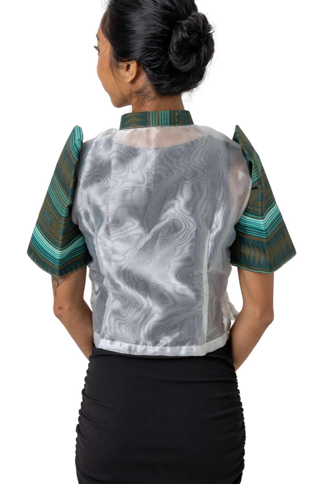Barong Warehouse - WR19 - One-Button Bolero Ethnic Green