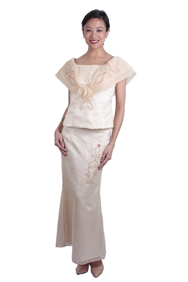 Pre-Order - Barot Saya Long Gown 003 Filipiniana Womens Set