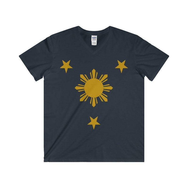 BARONG WAREHOUSE - Three Stars & Sun - Fitted V-Neck Tee 7 Colors Available Navy / S V-Neck