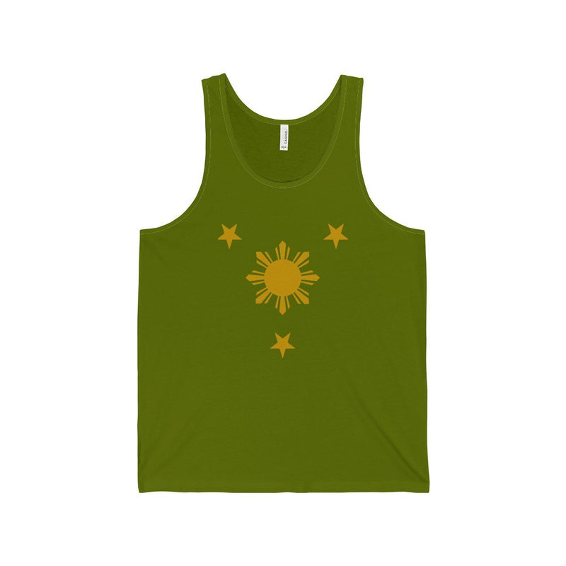 BARONG WAREHOUSE - Three Stars & Sun - Unisex Jersey Tank 7 Colors Available Leaf / Xs Top