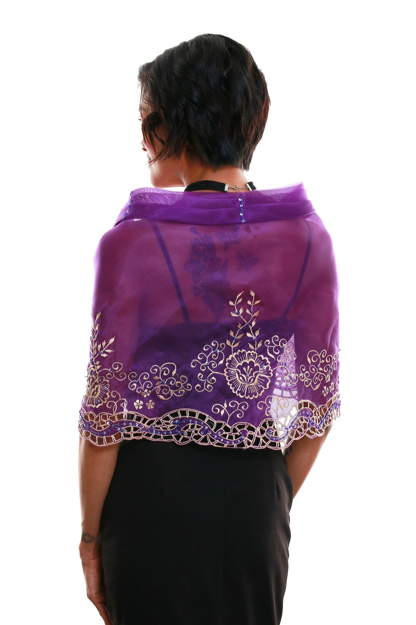 BARONG WAREHOUSE - WA20 Cutwork Alampay Purple - Filipiniana