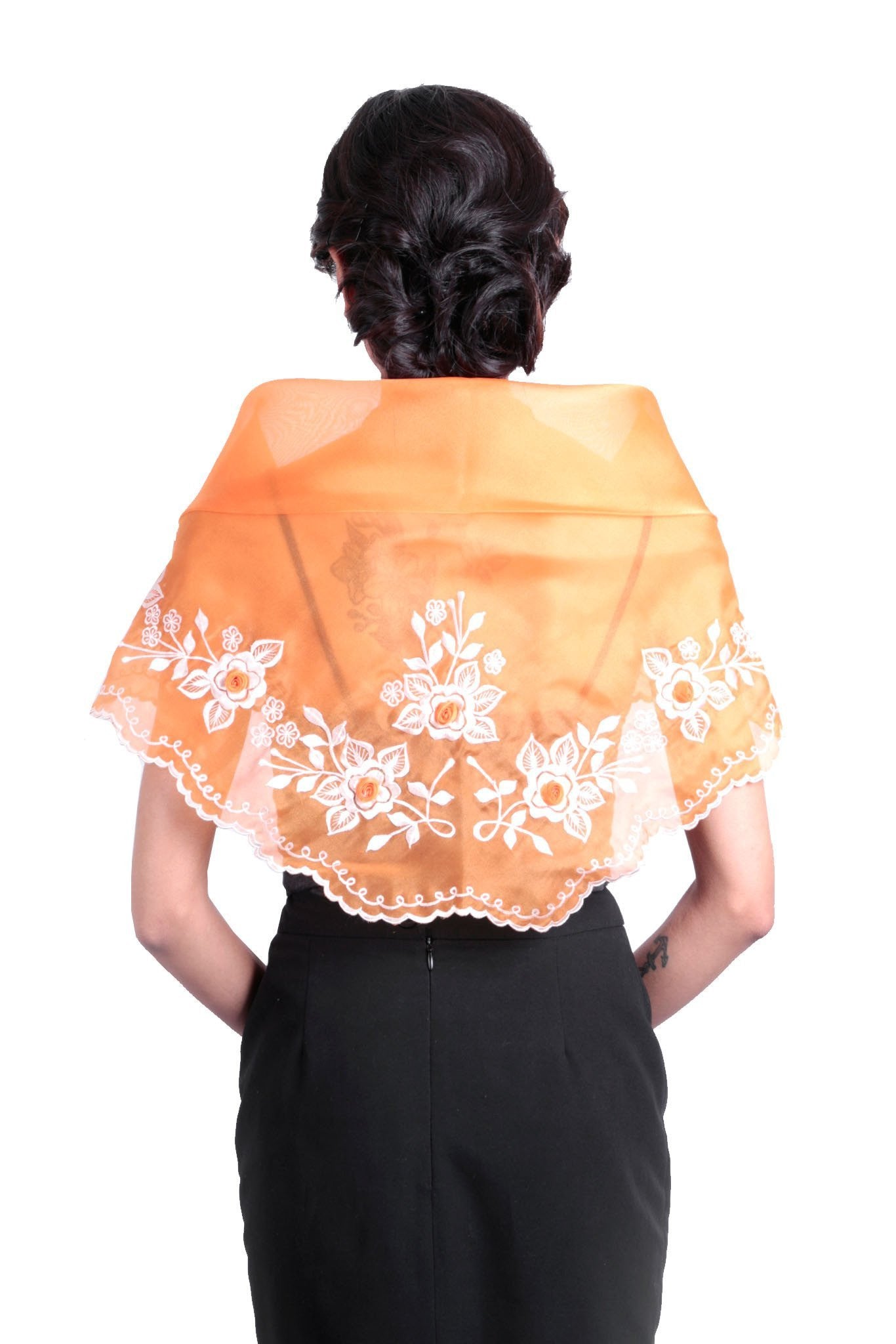 orange filipiniana dress Custom Filipiniana Gown 6006CM