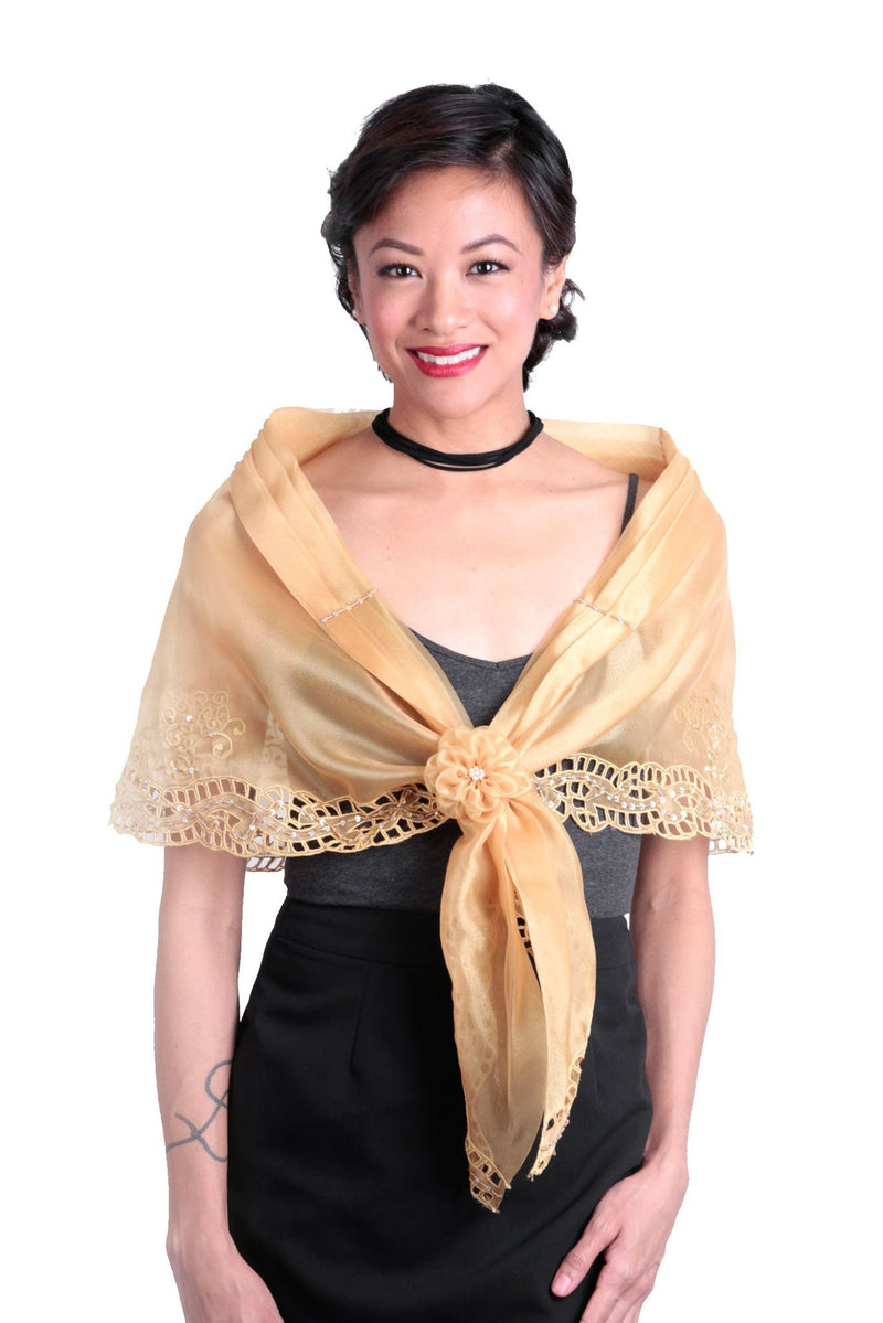 Cutwork Alampay Gold 002 - Filipiniana Blouse