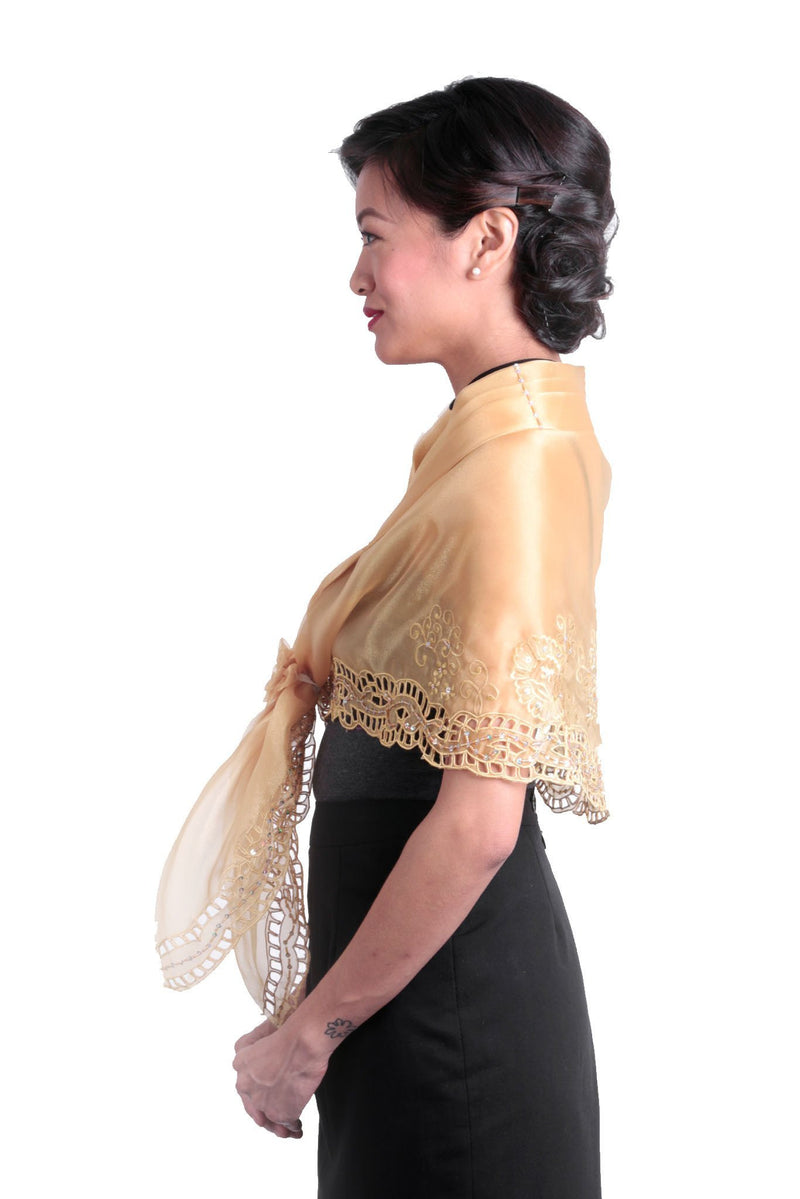 Cutwork Alampay Gold 002 - Filipiniana Blouse